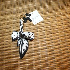 Marmaxx Polka Dot Print Scarf Handbag Charm/keychain